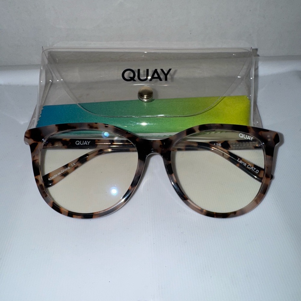 Quay Australia All Nighter Tortoise Shell Blue Light Glasses